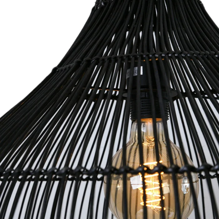 Lámpara De Techo Rattan Hana en Negro - Lámparas colgantes, Uruguay | Alta Gracia Deco, vista 4