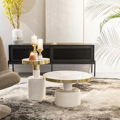 Mesa de centro GLAM Blanco en Blanco - Mesas de comedor, Uruguay | Viasono
