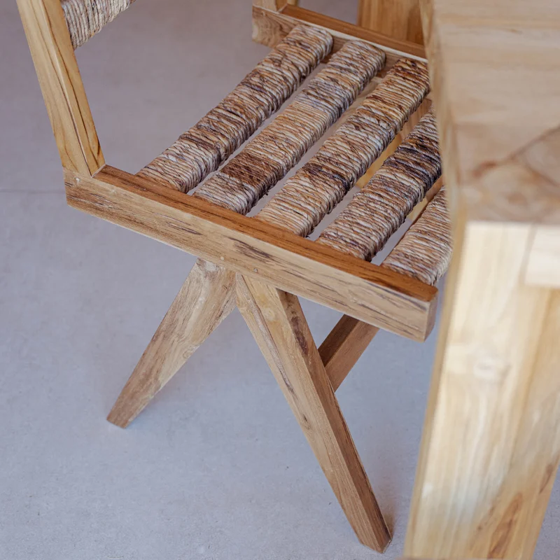 Silla de Teca y Fibra de Banana Bimba | Casakos en Madera natural - Butacas, banquetas y puffs, Uruguay | Casakos, vista 6
