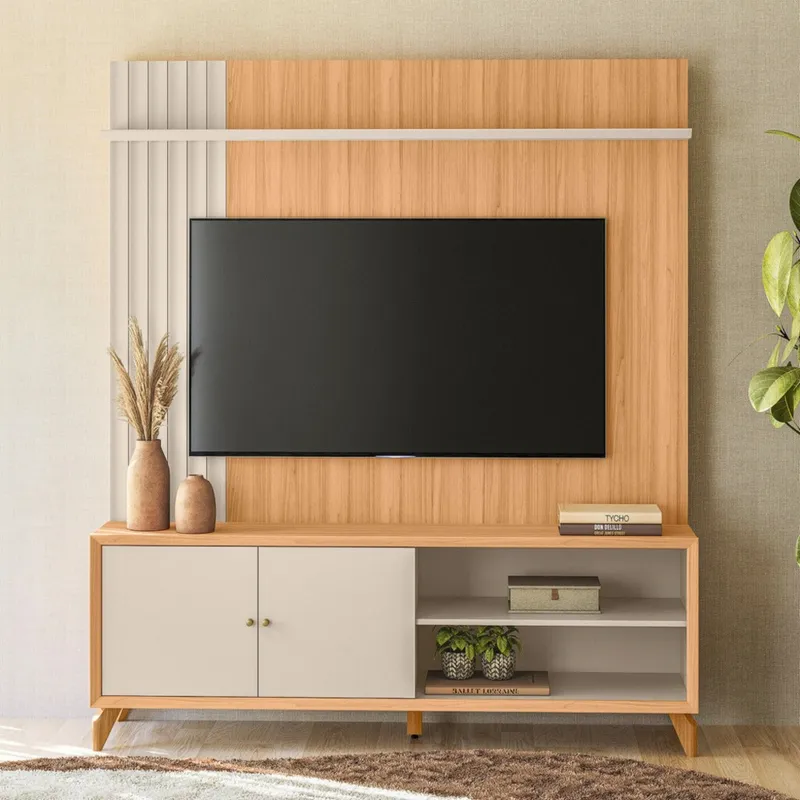 Modular para Tv Valencia en Madera natural - Muebles para TV, Uruguay | Rústico Hogar