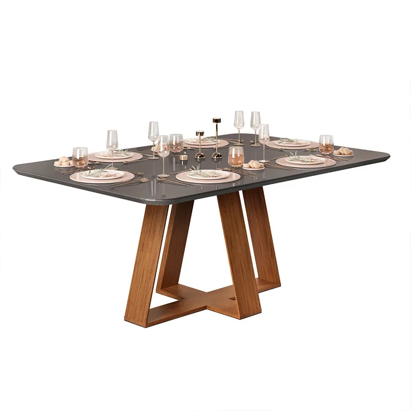 Mesa de Comedor Grande Línea París Gris en Gris - Mesas de comedor, Uruguay | Ecowood