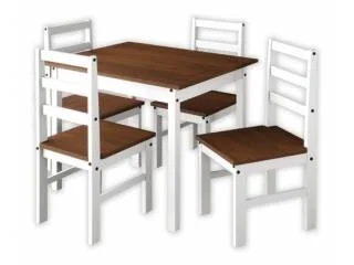 JUEGO COMEDOR OLIVIA 4 SILLAS- CERA/BLANCA en Blanco/Cera - Mesas de comedor, Uruguay | Quesal, vista 4
