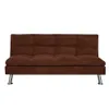 Sofá Cama Tapizado En Microfibra Patas De Metal en Gris – Marrón – Rojo - Sillones y sofás, Uruguay | Soy Hogar, vista 1 de 8