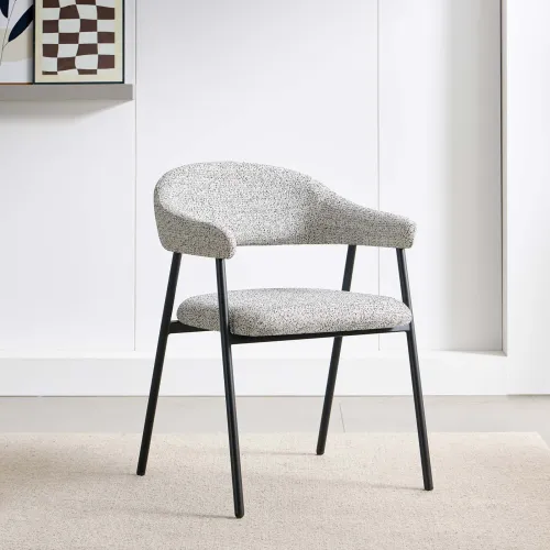 Silla De Comedor Metal-y-tela Gris Camelia en Gris - Sillas, Uruguay | Divino