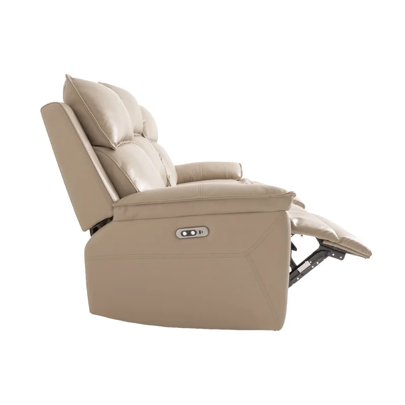 Recliner Eléctrico 3 Cuerpos Cuero-y-simil-cuero Marron Joshua Taupe en Beige - Sillones y sofás, Uruguay | Divino, vista 9