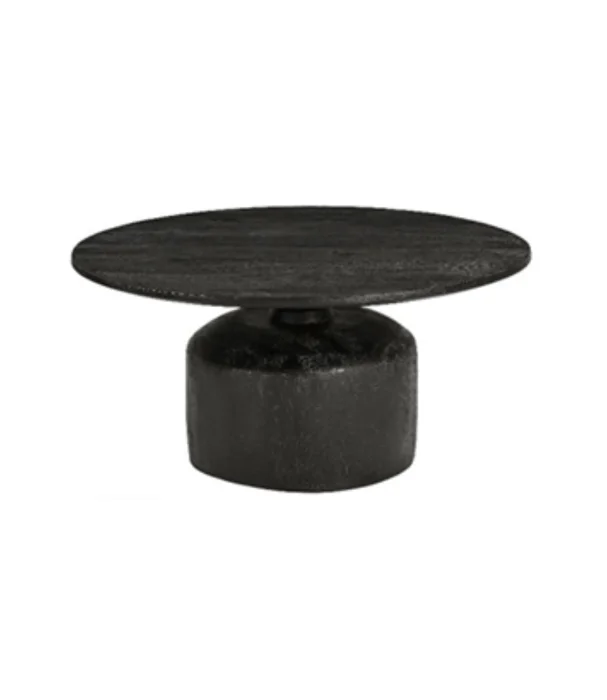 MESA LIVING JULIETA CIRCULAR MADERA NEGRA en Negro - Mesas de living, Uruguay | Más Infinito Casa