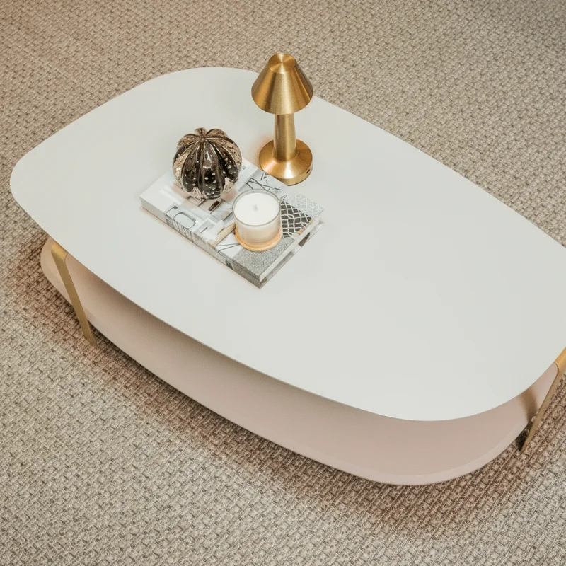 Mesa Ratona Santorini 90CM Organica en Beige - Mesas de living, Uruguay | Balton, vista 3