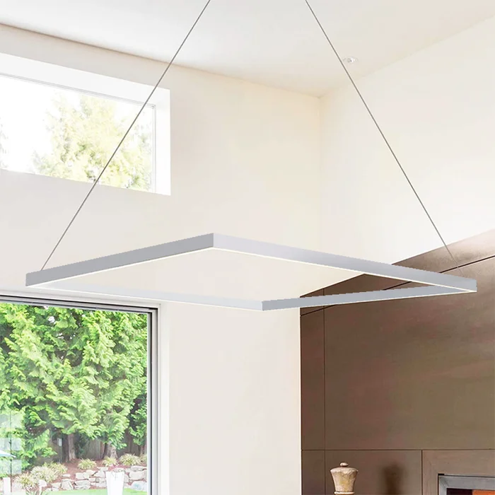 Colgante LED Cuadrado Zurich II 100 cm Blanco en Blanco - Lámparas colgantes, Uruguay | Serlux, vista 3