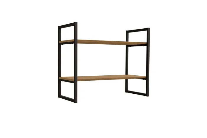 ESTANTERIA BAJA DE PARED REPISA LINEA INDUSTRIAL HIERRO en Madera natural - Bibliotecas, Uruguay | Balton, vista 4