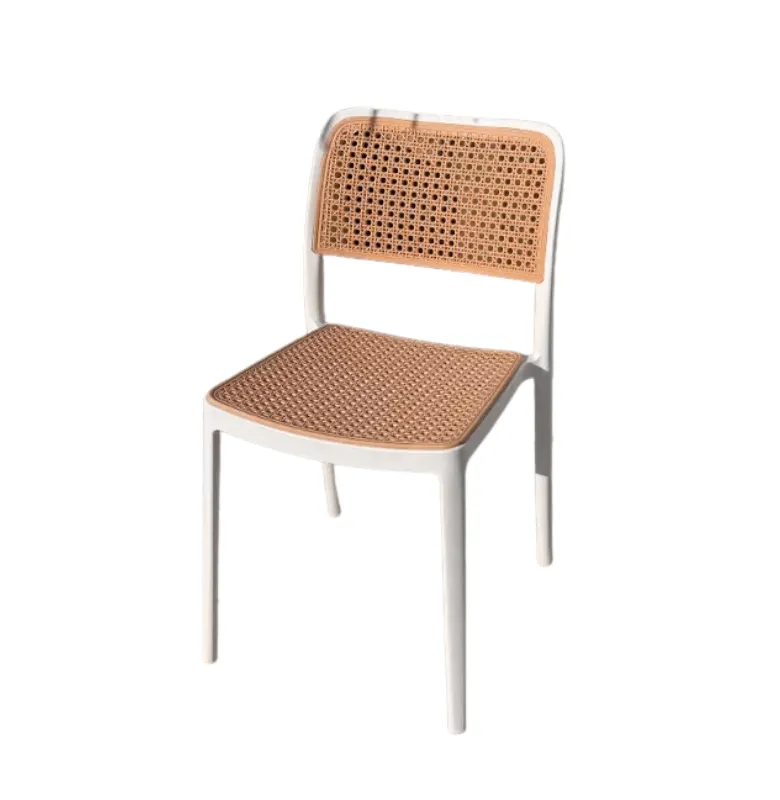SILLA RATTAN PP BLANCA Y NATURAL en Multicolor - Muebles para el exterior, Uruguay | Masinfinito Casa