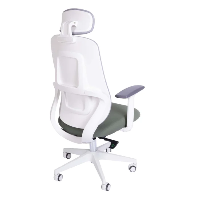Silla De Oficina Malla Blanco Damasco en Verde oliva - Sillas de escritorio, Uruguay | Divino, vista 5