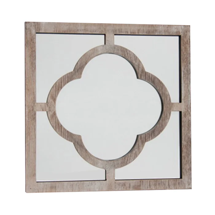 ESPEJO DISEÑO FLOR 40X40CM PATINA BLANCO MADERA en Blanco - Espejos, Uruguay | Koz