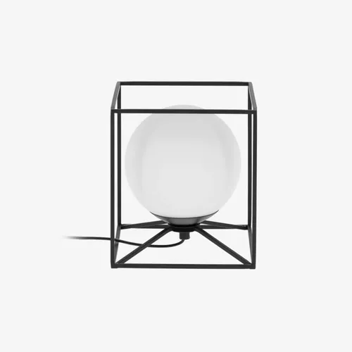 Luminaria de mesa Tachi de acero y cristal glaseado en Negro - Lámparas de mesa, Uruguay | Kavehome