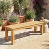 Juego de Patio Caraíva en Madera de Teca – Mesa 160 cm con 2 Bancos en Madera natural - Muebles para el exterior, Uruguay | Rústico Hogar, vista 4 de 4