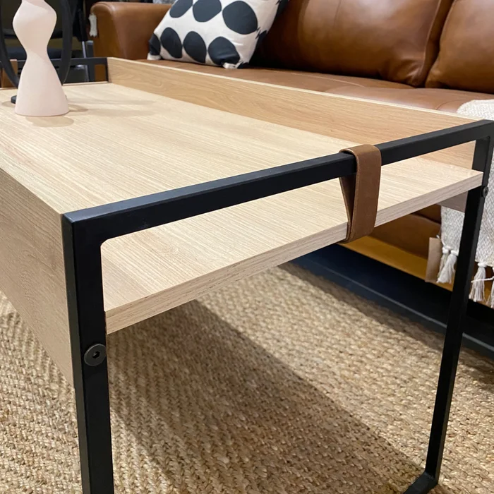 Mesa de Centro Columbia Rectangular Alta - Crudo (Hierro Negro) en Madera natural - Mesas de living, Uruguay | Berna Home, vista 5