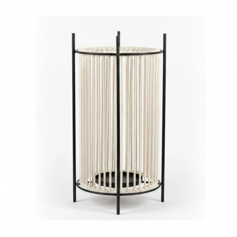 FANAL CILINDRICO METAL/CUERDA D17x34CM en Beige - Jarrones, Uruguay | Decohogar