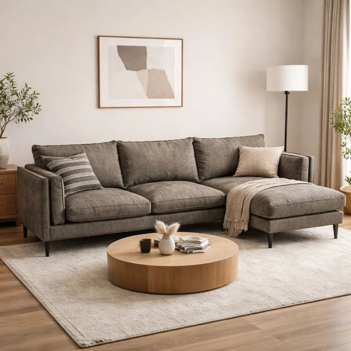 SOFA CON CHAISE PATAGONIA Gris DERECHO - Sillones y sofás, Uruguay | Viasono