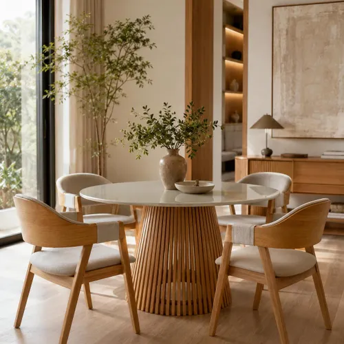 MESA MIAMI TAPA VIDRIO 120 CM - Muebles, Uruguay | Indrana