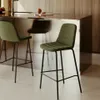 Taburete Zunilda de chenilla - verde oscuro y acero con acabado negro mate altura 65 cm en Verde - Butacas, banquetas y puffs, Uruguay | Kavehome, vista 2 de 9