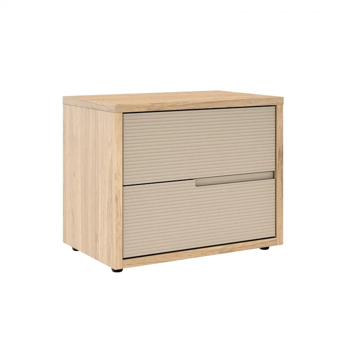 Mesa de Luz 2 cajones - Moderna - Hanover en Beige - Mesas de luz, Uruguay | Rústico Hogar