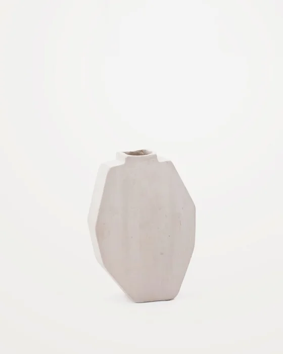 Jarrón Lahara de papel maché gris 32 cm en Blanco - Jarrones, Uruguay | Kavehome