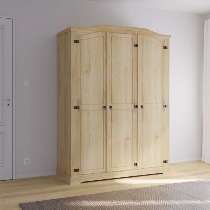 Ropero Curvo 3 Puertas - Linea Mexicana - Natural en Madera natural - Roperos y placares, Uruguay | Rústico Hogar, vista 2
