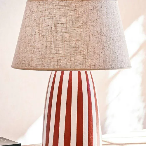 LAMPARA INES - RAYAS ROJAS en Multicolor - Lámparas de mesa, Uruguay | La Iberica