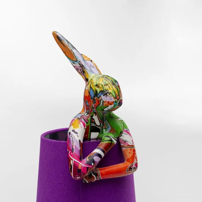 LUMINARIA DE MESA RABBIT GRAFFITI Púrpura  en Violeta - Lámparas de mesa, Uruguay | Viasono, vista 3