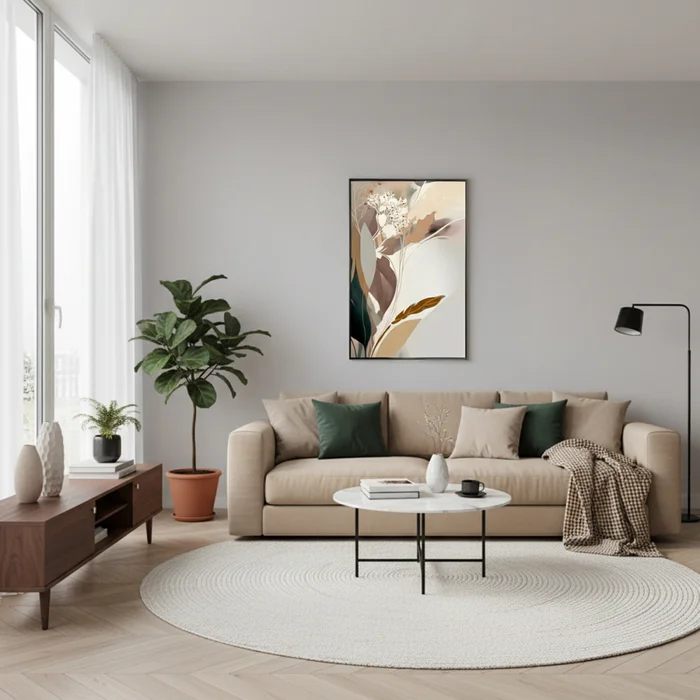 CUADRO CANVAS 60x90cm MARCO FLOR ABSTRACTA - Decoración de pared, Uruguay | Koz, vista 2