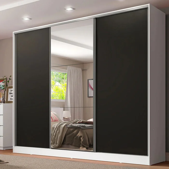 Ropero Placard Matrimonial 100% MDF Zurique 231cm Puertas Corredizas c en Negro - Roperos y placares, Uruguay | Balton, vista 6