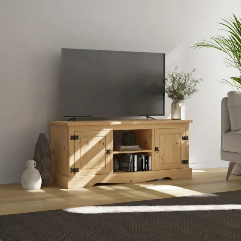 Rack 2 puertas 1 Estante - 160cm - Linea Mexicana - Natural en Madera natural - Muebles para TV, Uruguay | Rústico Hogar