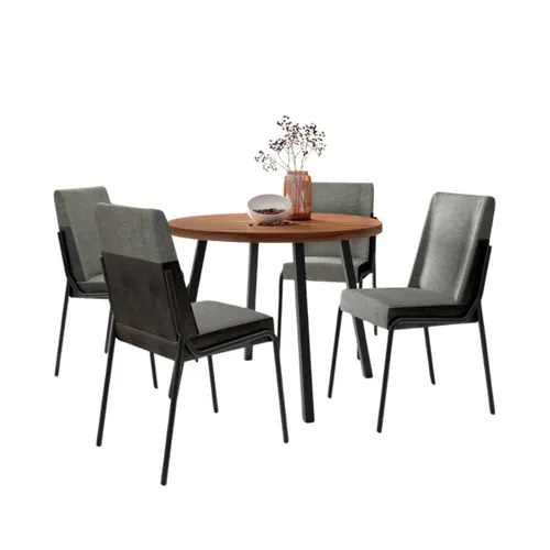 Juego de Comedor Stellar Hug Redonda 4 sillas Rose - Negro en Negro - Mesas de comedor, Uruguay | Rústico Hogar