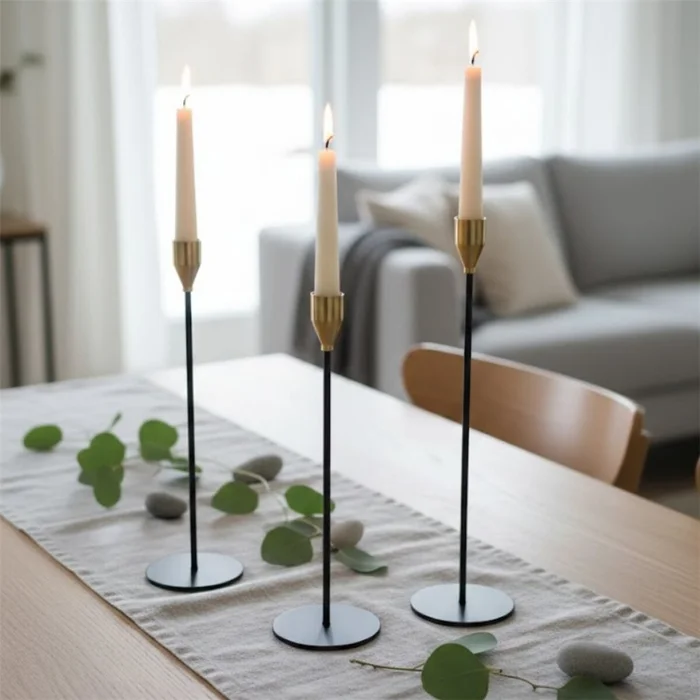 SET 3 CANDELABRO 8x23/28/33CM CON PUNTA DORADA en Dorado - Velas y Portavelas, Uruguay | Decohogar, vista 3