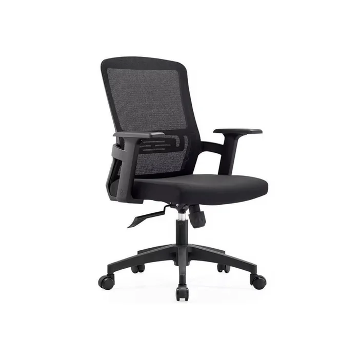 SILLA DE OFICINA NEGRA RH RESP MALLA ASIENTO TELA MC099BF01 en Negro - Escritorios y sillas de escritorio, Uruguay | Rosas Hermanos