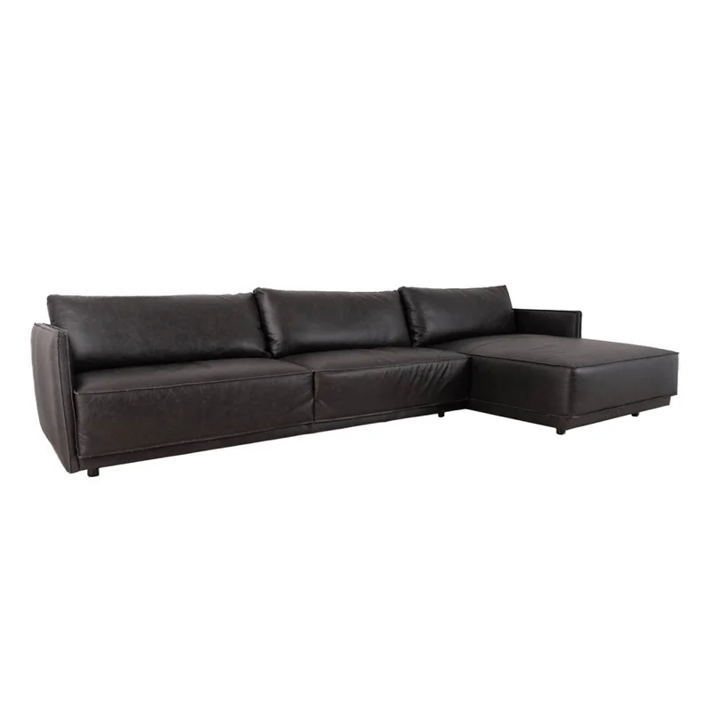 Sillón C/chaise Cuero-100-natural Negro Romeo Tp3 La Paz en Negro - Sillones y sofás, Uruguay | Divino, vista 3