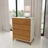 Comoda 4 Cajones Mdf-y-madera Marron Adaku en Multicolor - Cómodas, Uruguay | Divino, vista 3 de 3