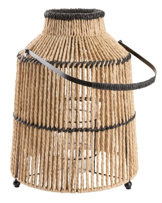 Farol MAALTHE Ø27xH35 cm natural/negro en Beige - Velas y Portavelas, Uruguay | JYSK