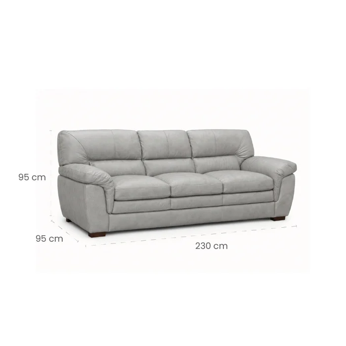 Sillon Livintus 3 Cuerpos Cuero Natural - Hielo en Beige - Sillones y sofás, Uruguay | Rústico Hogar, vista 3