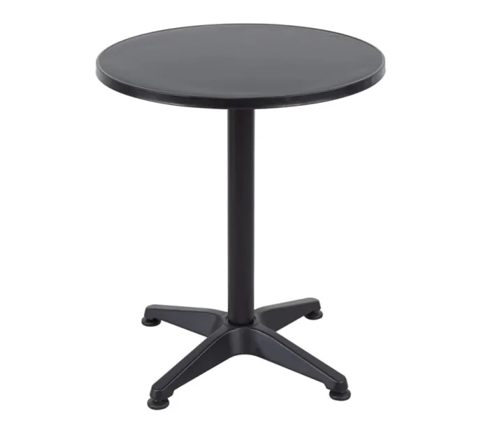 Mesa Jardin Redonda Aluminio 0.60 Cm en Negro - Muebles para el exterior, Uruguay | Albanés
