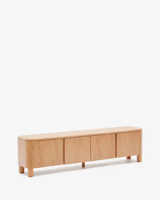 Mueble TV Salaya de madera contrachapada de fresno FSC 100% 200 x 40 cm en Madera natural - Muebles para TV, Uruguay | Kavehome