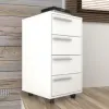 Cajonera 4 cajones c/ruedas Nogal/Negro - Escritorios y sillas de escritorio, Uruguay | Que Sal Muebleria, vista 7 de 9