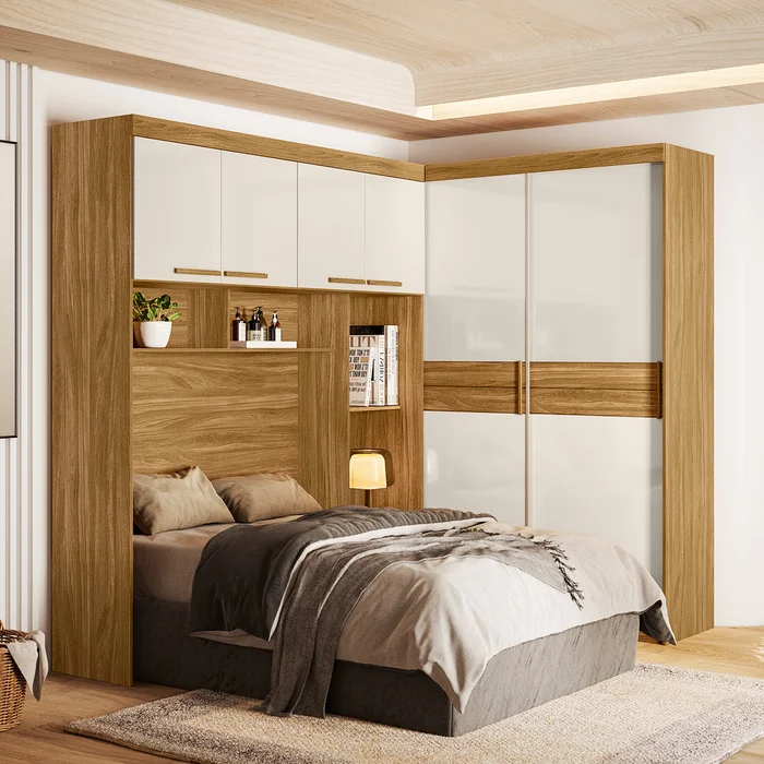 Ropero Placard Respaldo Dormitorio 2 Puertas Corredizas en Madera natural - Respaldos de cama, Uruguay | Soy Hogar, vista 4