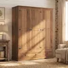 Ropero 3 Puertas 2 Cajones Madera - Linea Mexicana - Oscuro en Marrón - Roperos y placares, Uruguay | Rústico Hogar, vista 1 de 4