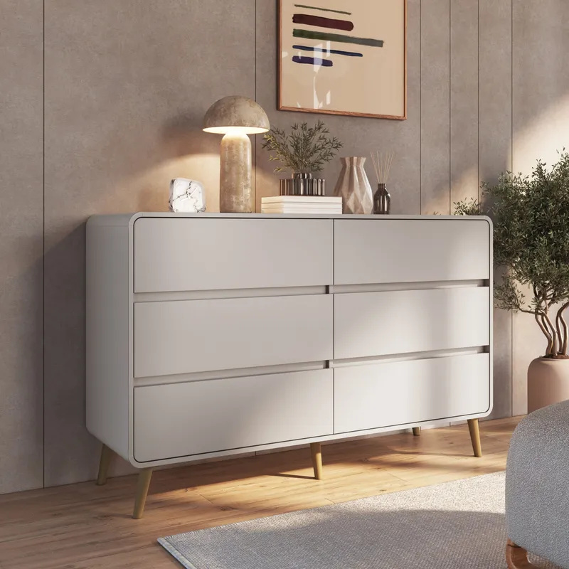 Cajonera Alba – 6 cajones | Beige - Aparadores y recibidores, Uruguay | RM Muebles y Deco