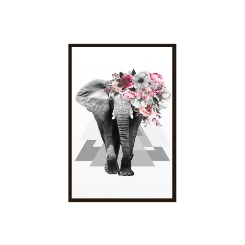 Cuadro Elefante - Marco Negro 60 x 90 cm en Negro - Decoración de pared, Uruguay | Berna home
