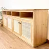 Rack o Aparador de álamo macizo y esterilla americana en Madera natural - Aparadores y recibidores, Uruguay | Decoramuss, vista 2 de 4