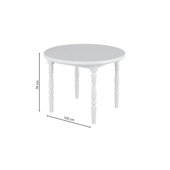 Mesa redonda 105x76 Linea Parma - Blanco en Blanco - Mesas de comedor, Uruguay | La Cueva Muebles, vista 2