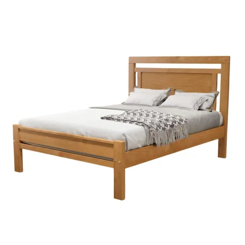 Cama 2 Plazas Madera Maciza Excelente Terminacion en Madera natural - Dormitorio, Uruguay | Lais Muebles