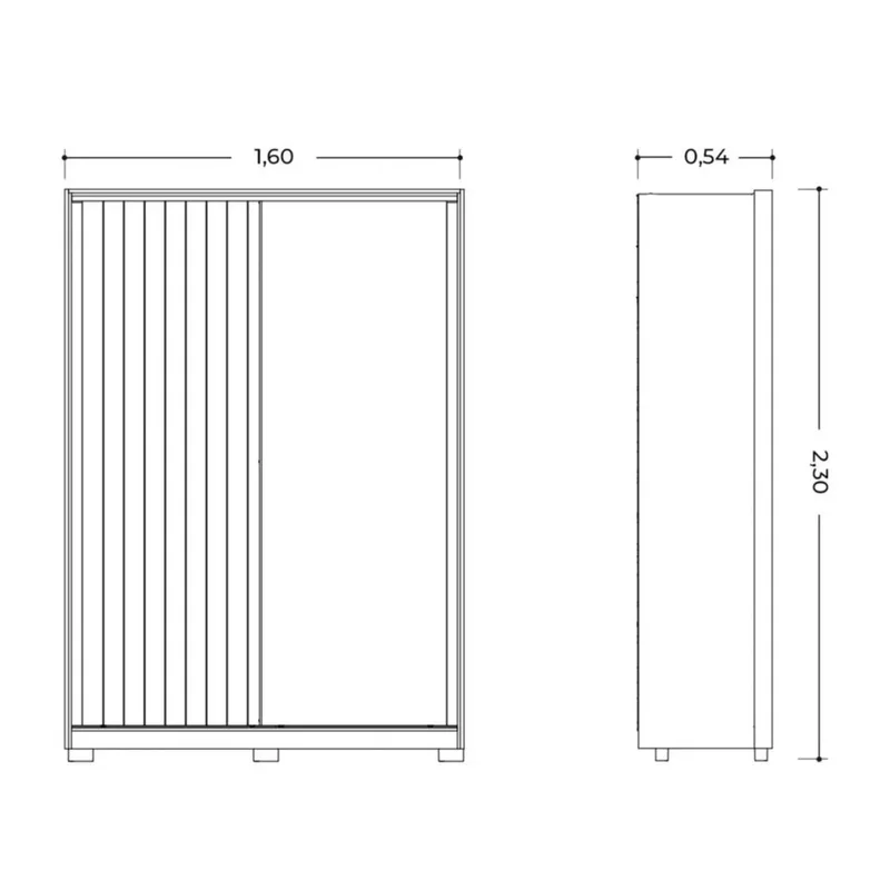 Ropero 2 puertas Corredizas - Frizatto - FIT en Madera natural - Roperos y placares, Uruguay | Ecowood, vista 5