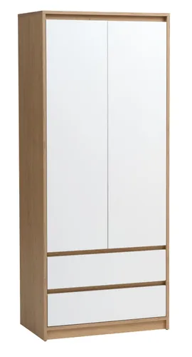 Armario BILLUND 80x193 blanco/roble en Madera natural - Roperos y placares, Uruguay | JYSK